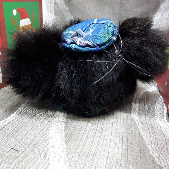 Tartan Teddy Bear Christmas Ornament - Genuine Fur - New Zealand Possum - Picture 5 of 8